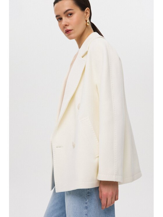 Estro Estro Cappotto ER00117054 Bianco Loose Fit