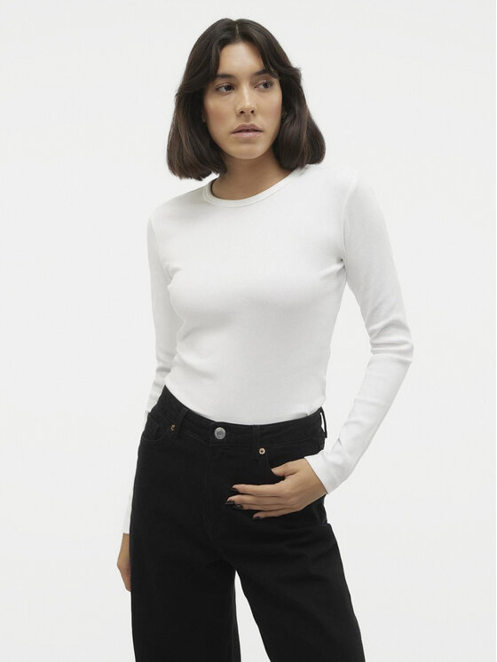 Vero Moda Vero Moda Majica Chloe 10306897 Bijela Slim Fit