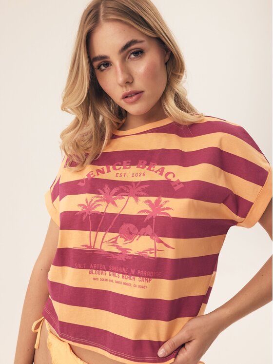 Esotiq Esotiq T-Shirt 43056 Pomarańczowy Regular Fit