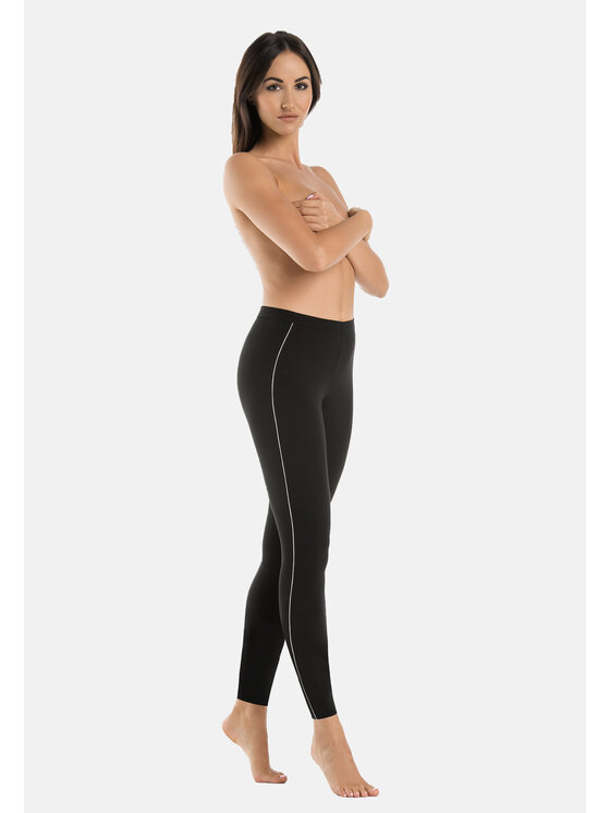 Teyli Teyli Legginsy na fitness bawełniane Athletico Czarny Regular Fit