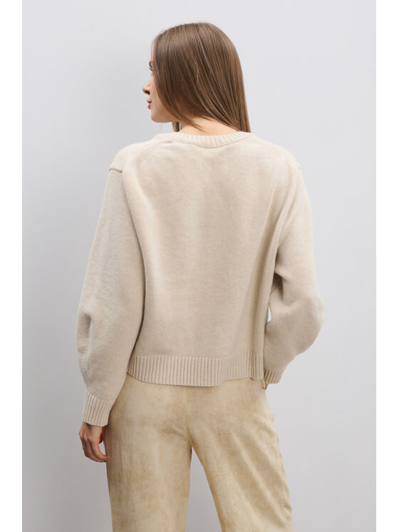 Fobya Fobya Kardigan F2114 Beżowy Basic Fit