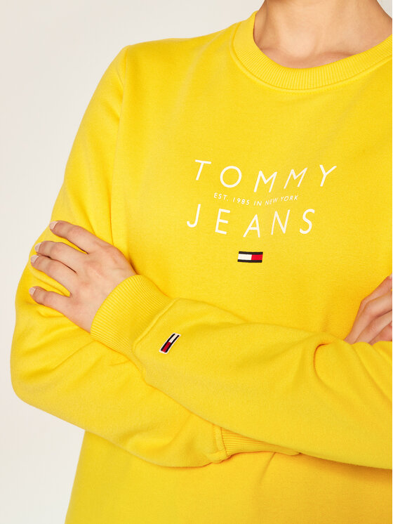 Tommy Jeans Felpa Essential Logo DW0DW08554 Giallo Regular Fit • Modivo.it