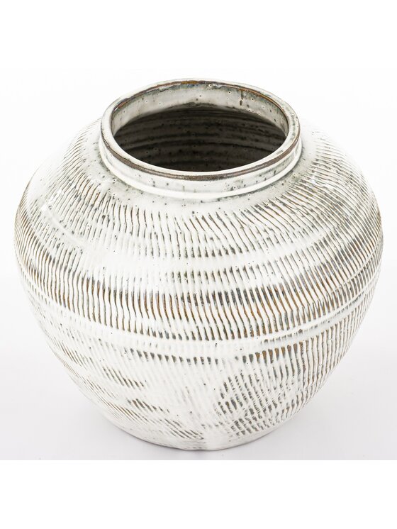MIAhome MIAhome Wazon ceramiczny 22x24,5x24,5 cm HUGLI Beżowy