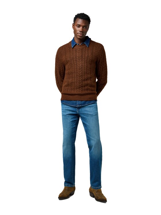 Wrangler Wrangler Sweter 112371665 Brązowy Regular Fit