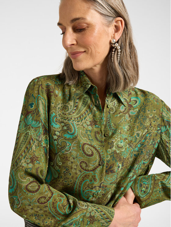 Elena Mirò Elena Mirò Koszula 5034P200358N002 Zielony Regular Fit