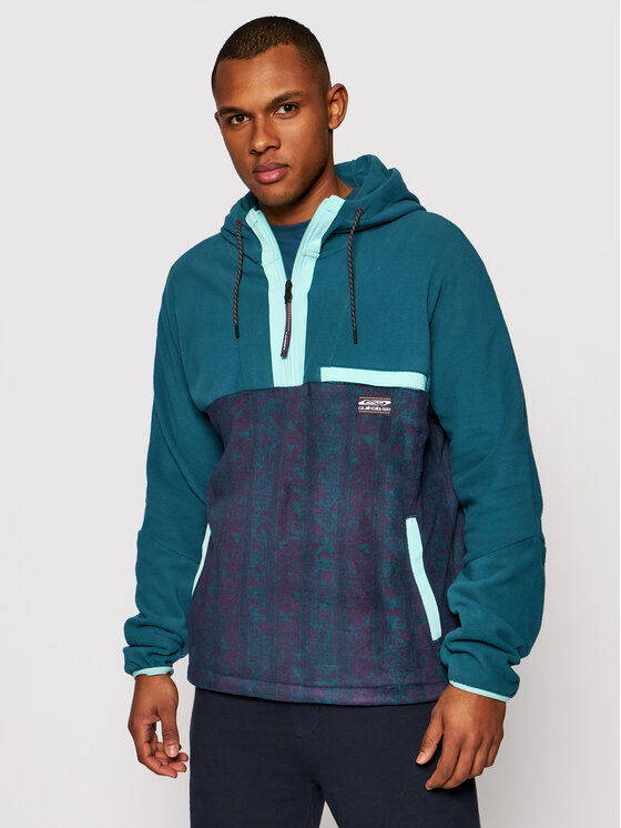 Quiksilver Felpa di pile Go First EQYFT04351 Verde Regular Fit Modivo