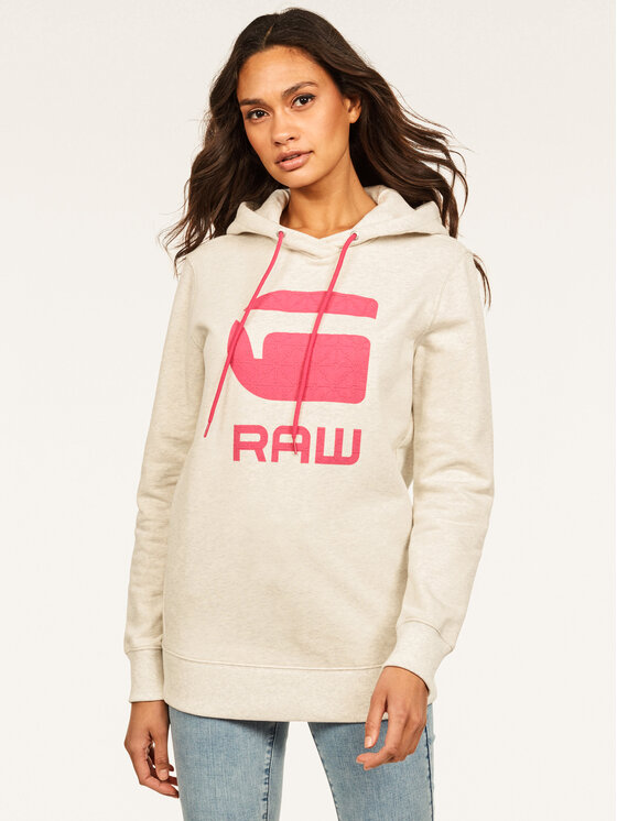 G-Star Raw Džemperis ar kapuci Boyfriend Diamond Line Graphic Hooded D16236-A613-971 Pelēks Loose Fit