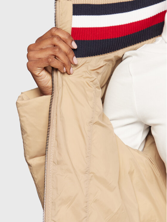 Tommy Hilfiger Tommy Hilfiger Daunenjacke Global WW0WW37448 Beige Regular Fit