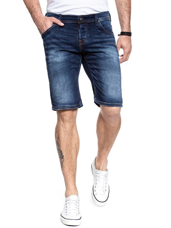Mustang Mustang Szorty jeansowe CHICAGO SHORT Niebieski Regular Fit
