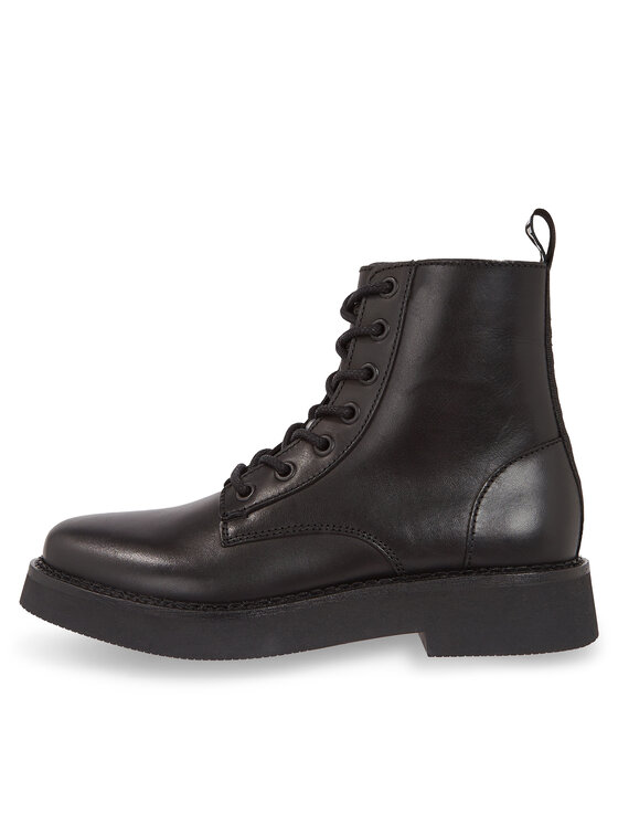 Tommy Jeans Tommy Jeans Μποτάκια Tjw Lace Up Flat Boot EN0EN02310 Μαύρο