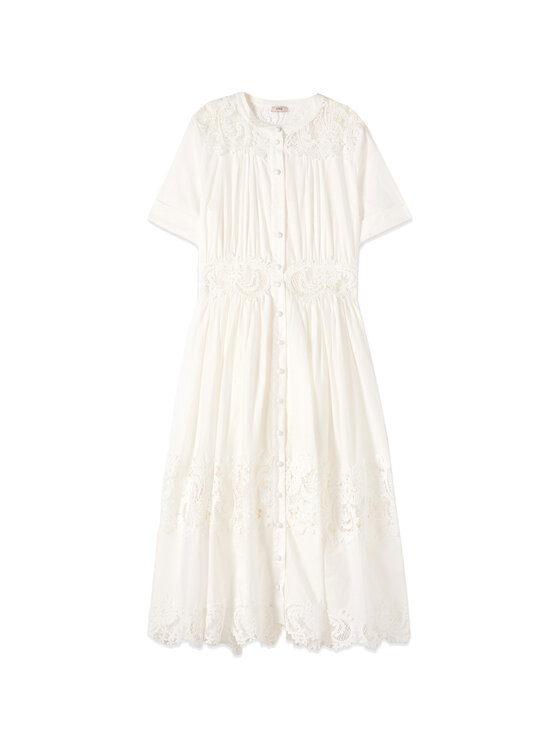 Oltre Oltre Vestito da giorno 7050R005009N011 Bianco A-Line Fit
