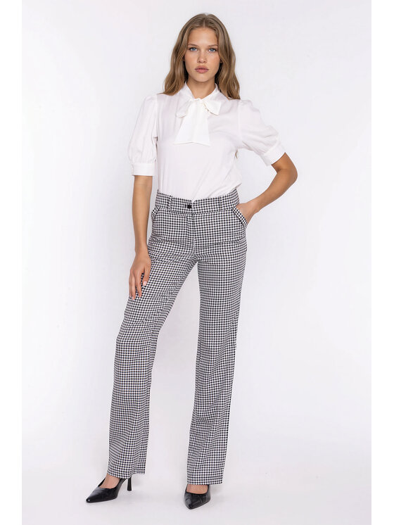 NIFE NIFE Kalhoty z materiálu SD142 Barevná Cropp Flare Fit