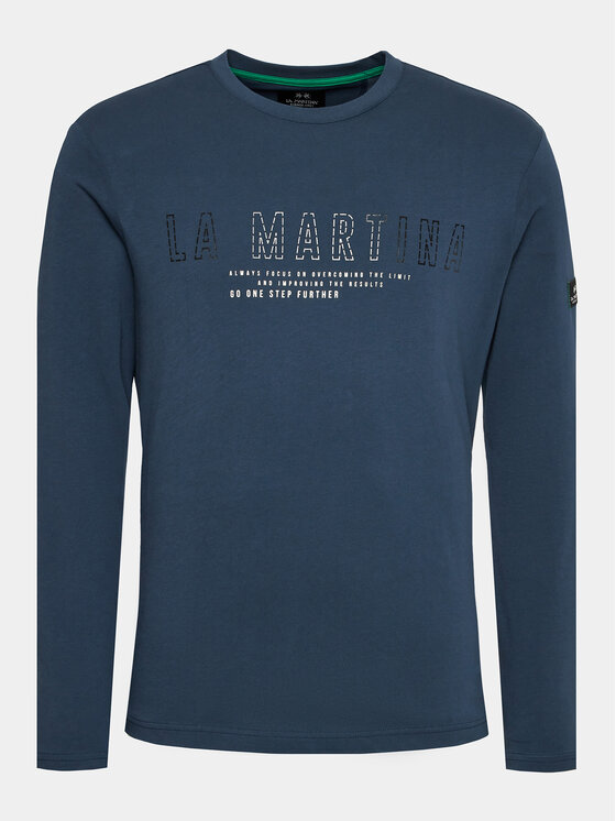 La Martina Majica z dolgimi rokavi WMR300 JS206 Mornarsko modra Regular Fit