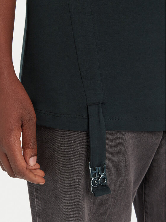 HUGO HUGO T-särk Daqua 50542762 Must Regular Fit