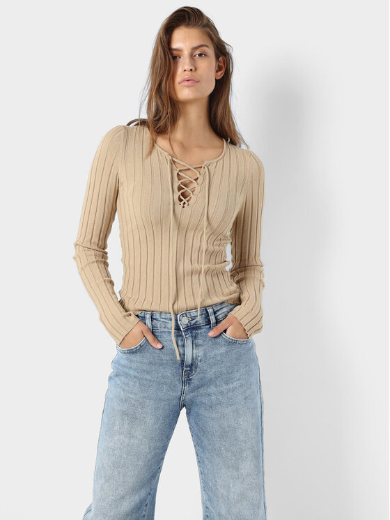 Noisy May Noisy May Μπλουζάκι Freya 27028880 Μπεζ Slim Fit