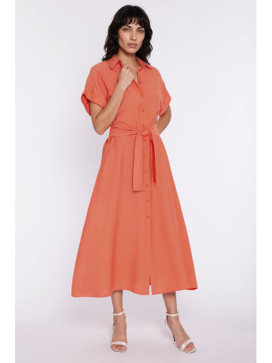 NIFE NIFE Každodenní šaty S294 Oranžová Modern Relaxed Fit