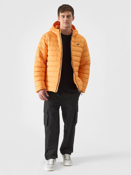 4F 4F Kurtka puchowa BASIC+ Pomarańczowy Regular Fit