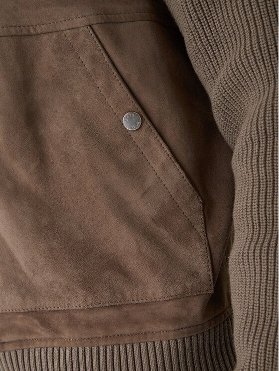 BOSS BOSS Кожено яке H-Maparo 50547673 Бежов Regular Fit