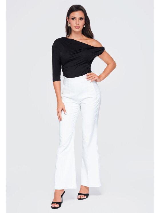 Ombre Ombre Bluzka OW-TS-E0075 Czarny Slim Fit