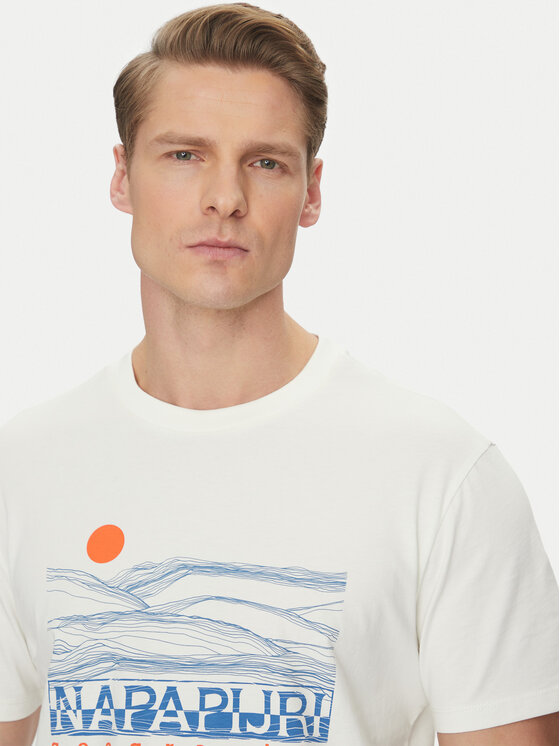 Napapijri Napapijri T-Shirt S-Buti NP0A4INM Biały Regular Fit