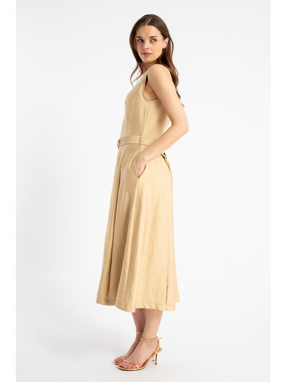 CLICK CLICK Φόρεμα καθημερινό 70-846 Χρυσό Comfortable Fit