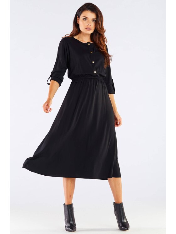 Awama Awama Vestito estivo A452 Nero Basic Fit