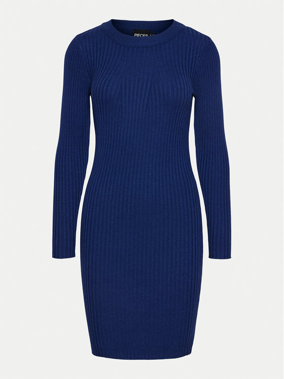 Pieces Pieces Strickkleid Crista 17115048 Blau Slim Fit