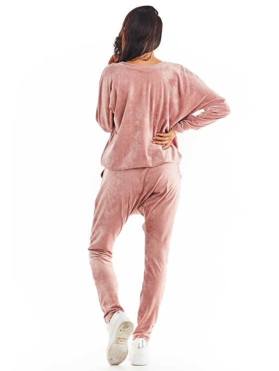 Awama Awama Spodnie damskie A377 Różowy Basic Fit