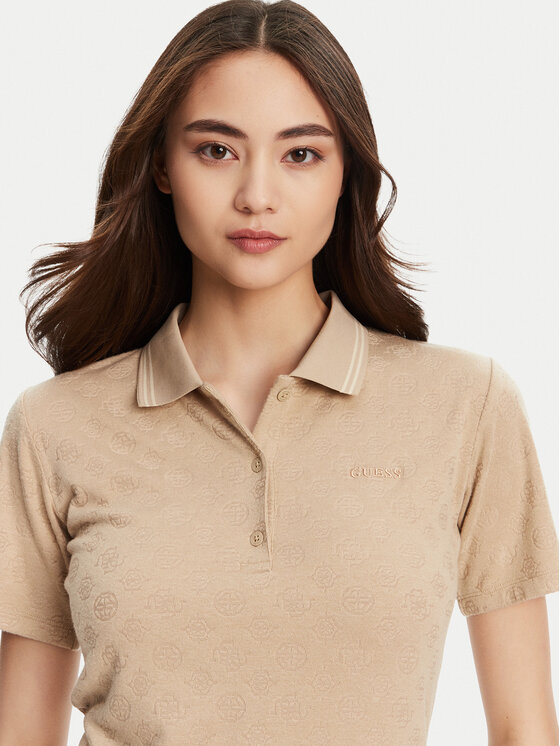 Guess Guess Polo V5YP01 KCX12 Μπεζ Regular Fit
