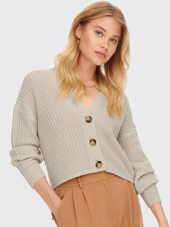 ONLY ONLY Kardiganas Carol 15211521 Smėlio Relaxed Fit