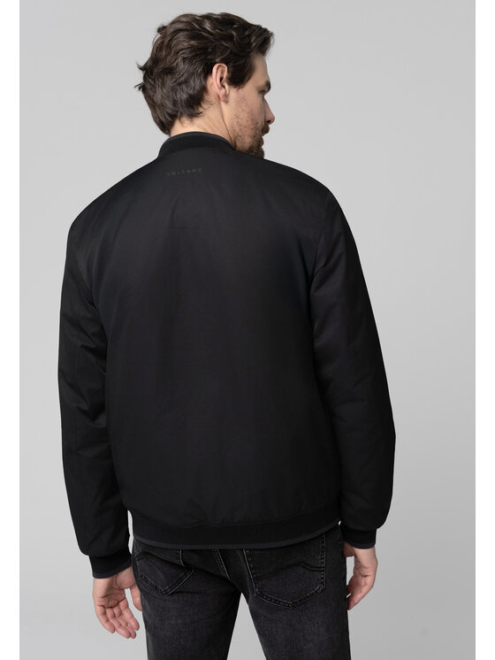 Volcano Volcano Kurtka bomber J-TOBIAS Czarny Regular Fit
