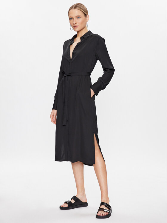 Calvin Klein Rochie tip cămașă K20K205218 Negru Regular Fit Calvin imagine noua