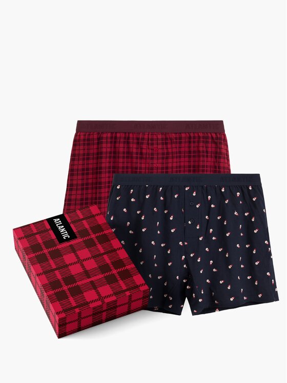Atlantic Atlantic Bokserki Luźne Giftbox Granatowy