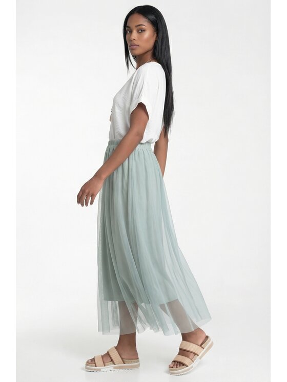 FIGL FIGL Spódnica maxi M1307 Zielony A-Line Fit
