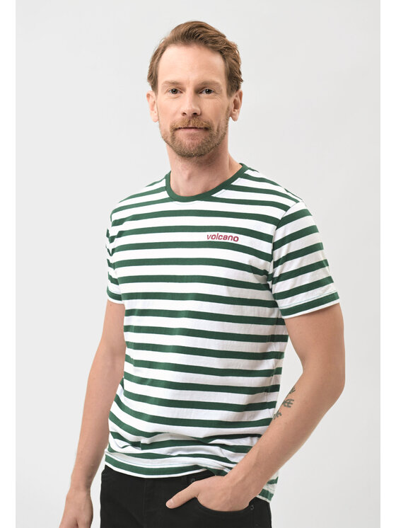 Volcano Volcano T-Shirt T-AIR Zielony Regular Fit