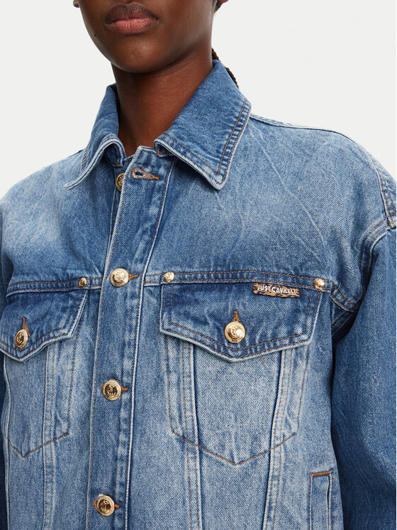 Just Cavalli Just Cavalli Джинсова куртка 78PAS4O3 Голубий Regular Fit