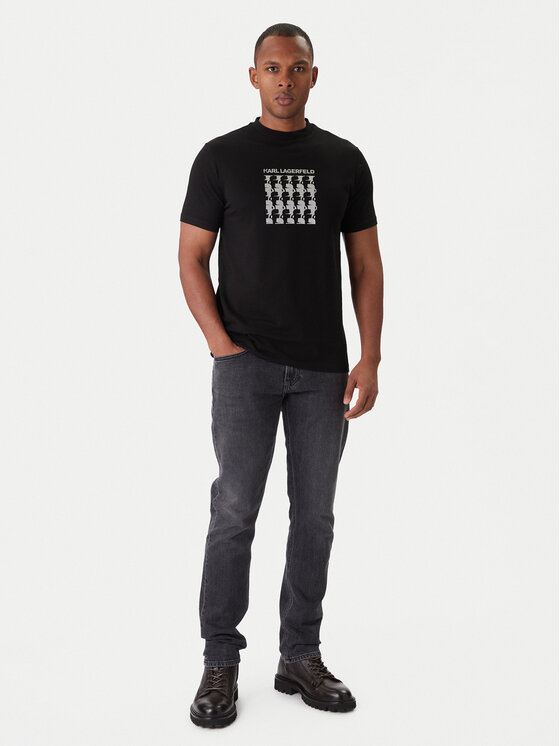 KARL LAGERFELD KARL LAGERFELD Tricou 755402 554235 Negru Slim Fit
