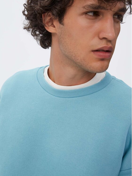 Americanos Americanos Pulóver Unisex Portland Crewneck Kék Relaxed Fit