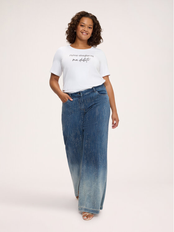 Fiorella Rubino Fiorella Rubino T-shirt G0EPL109369N011 Bianco Regular Fit
