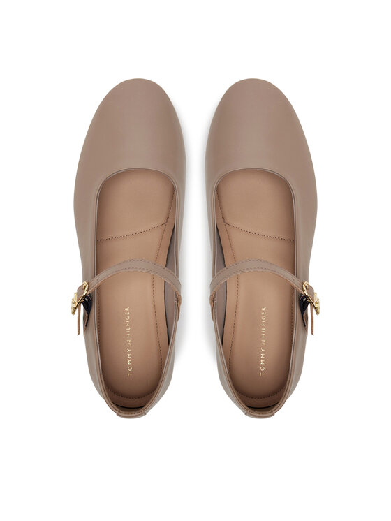Tommy Hilfiger Tommy Hilfiger Ballerinas Leather Maryjane Ballerina FW0FW08651 Beige