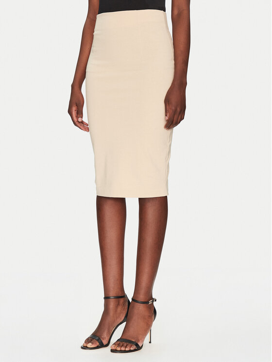 ViCOLO ViCOLO Pouzdrová sukně TD0093 Béžová Regular Fit