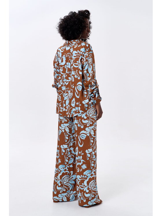blue shadow blue shadow Spodnie damskie Safira Brązowy Regular Fit