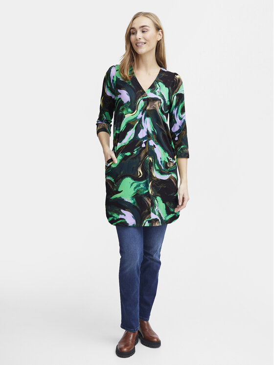 Fransa Fransa Sukienka koszulowa 20612138 Zielony Regular Fit