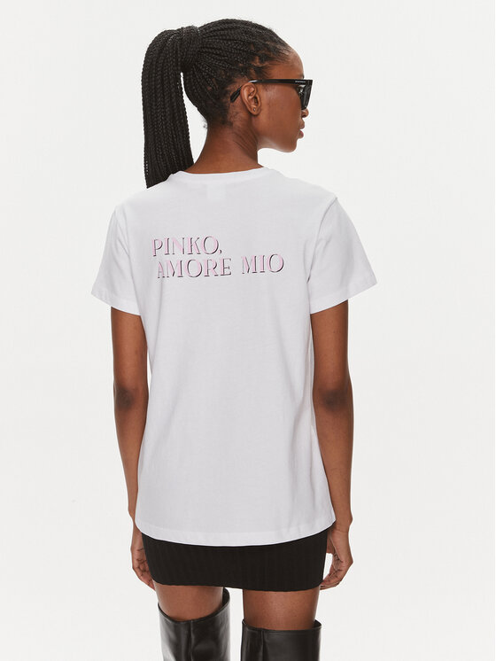 PINKO Pinko T-shirt 100789 A1OC Bijela Regular Fit