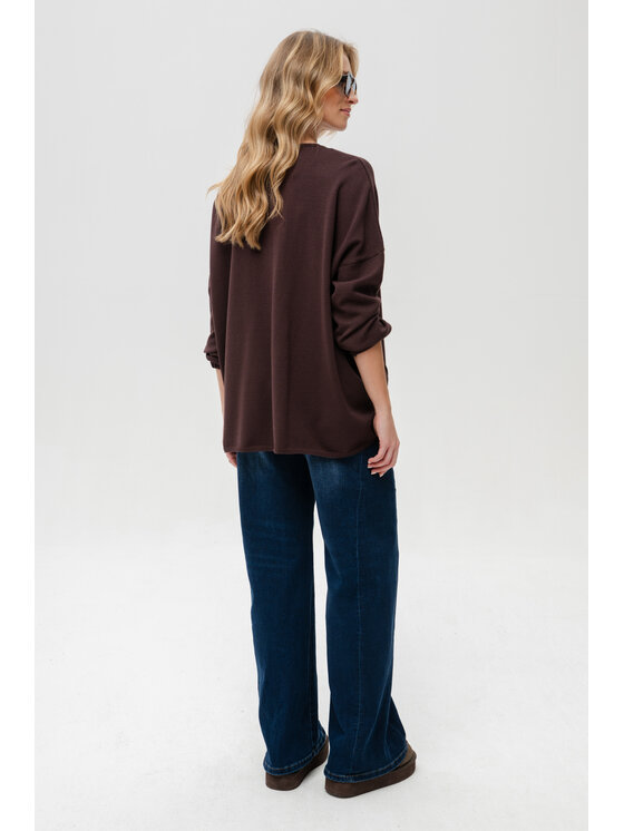 blue shadow blue shadow Sweter Kety Brązowy Regular Fit