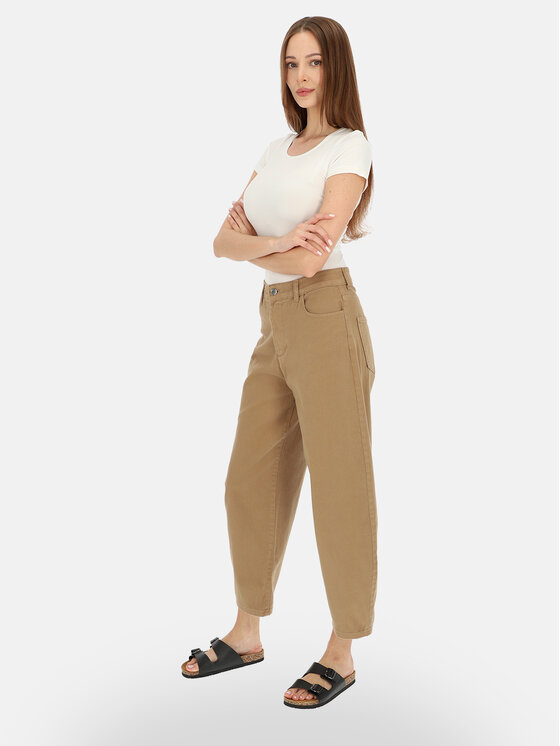 L’AF L’AF Spodnie materiałowe Noemi Brązowy Slouchy Fit