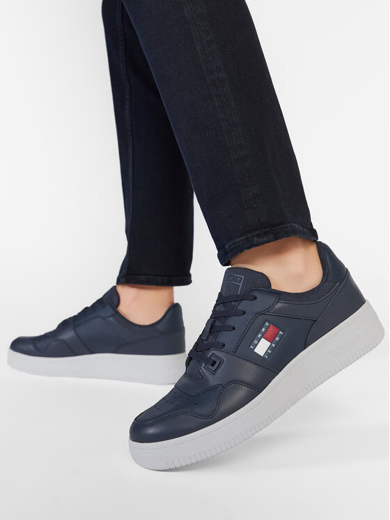 Tommy Jeans Tommy Jeans Laisvalaikio batai Retro Basket EM0EM00955 Tamsiai mėlyna