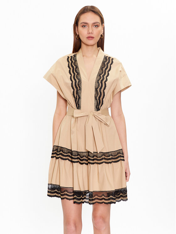 TWINSET TWINSET Vasarinė suknelė 231TT2123 Smėlio Regular Fit