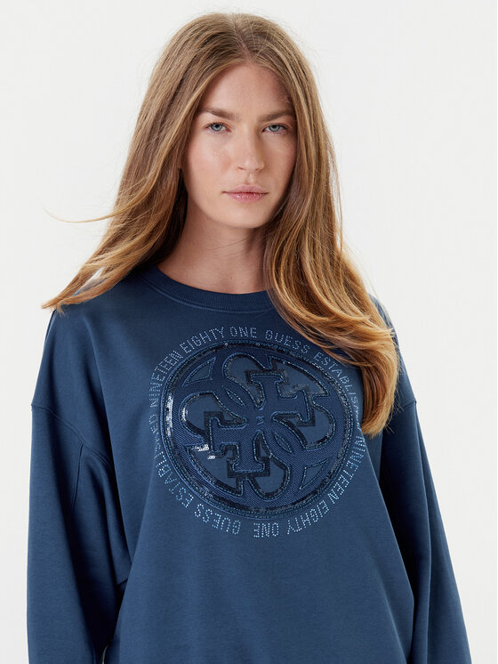 Guess Guess Pulóver W5YQ07 KB681 Sötétkék Regular Fit