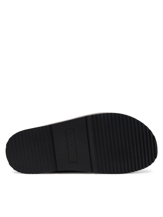 Tommy Hilfiger Tommy Hilfiger Papucs Double Strap Leather Sandal FW0FW09121 Fekete